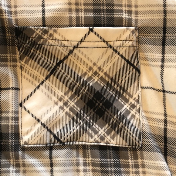 Black and White plaid long sleeve t-shirt/lightweight hoodie - Picture 6 of 6